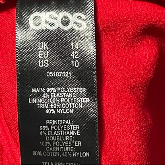 Asos midi sleeveless dress in red size 10 EUC - Picture 6 of 10